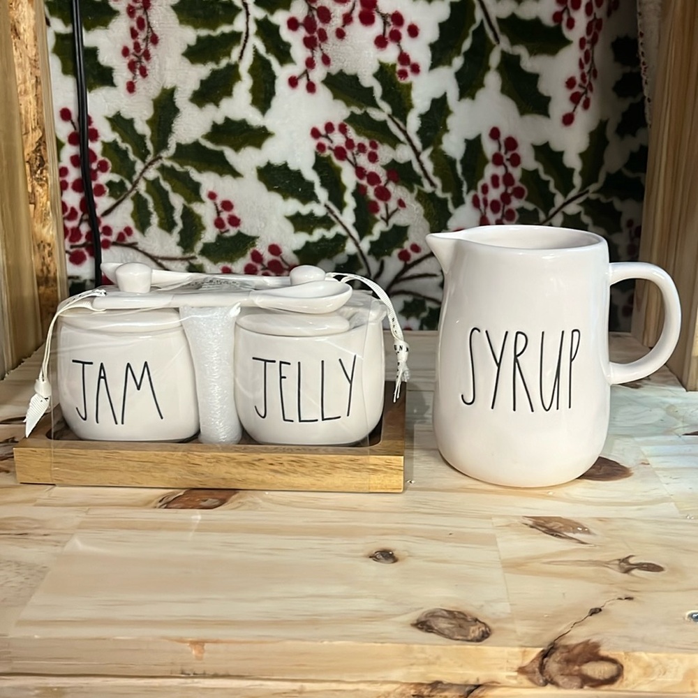 Rae Dunn Jam&Jelly And Syrup Pitcher